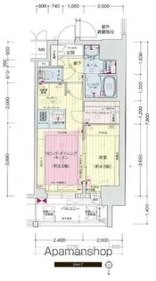 プレサンス桜通ザ・タイムズ【7階】の間取り