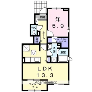 サニーレジデンスB【1階】の間取り