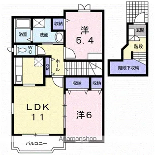 グリーンハイツB【2階】の間取り