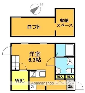 プリマ世田谷壱番館【105号室】の間取り