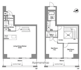 2LDKの間取り画像