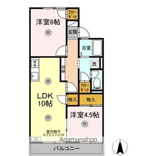 コーポラス雄町【2階】の間取り