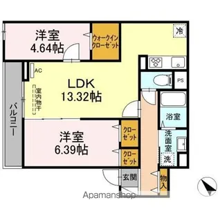 セレスティア西台B【2階】の間取り