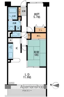 CASSIA横濱ガーデン山【4階】の間取り