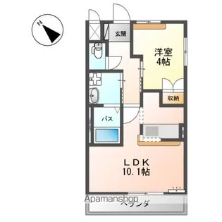 MAISON DE CHOUーCHOU(メゾンドシュシュ)【1階】の間取り