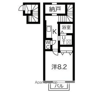 レジデンスHOURAI【203号室】の間取り