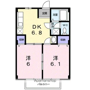 ニューシティ房ノ内【1階】の間取り