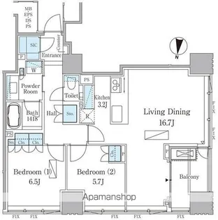 THE千代田麹町TOWER【13階】の間取り