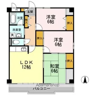 ハイツ飯泉 A棟【1階】の間取り