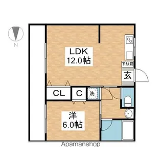 1LDKの間取り画像