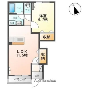 ガーデンハイム美郷【1階】の間取り