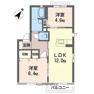 シャーメゾン南川 A棟【A201号室】の間取り
