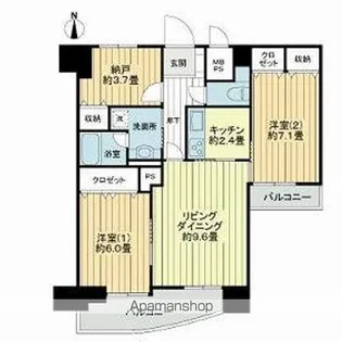 ライオンズマンション清水台第2【1104号室】の間取り
