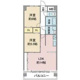 レージュ川秋【2階】の間取り