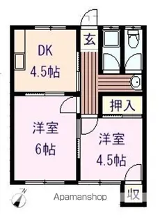 サンハイツ山波【1階】の間取り