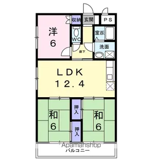 LANDHOUSENAKANE【1階】の間取り