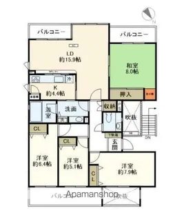 4LDKの間取り画像