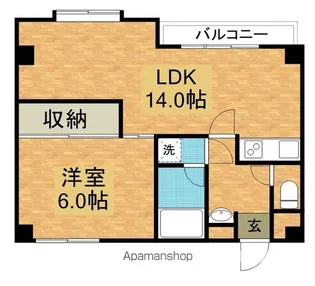 リバティープラザ東大通【2階】の間取り