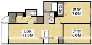 ラ・ヴィータ高屋参番館【1階】の間取り