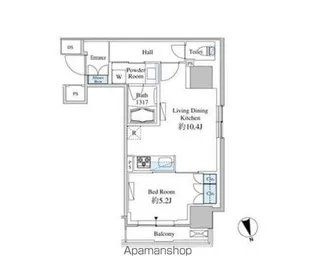 ベルファース芝浦タワー【9階】の間取り