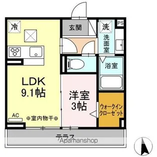 ONE TERMINAL PLACE(ワンターミナルプレイス)【1階】の間取り