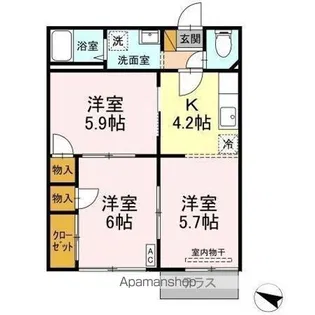 コーポメルヴェイユ【1階】の間取り