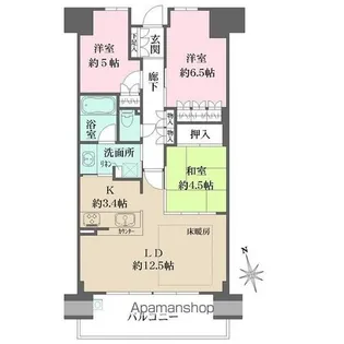 BELISTA夕陽ヶ丘【5階】の間取り