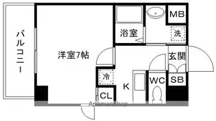 アンプルールベトン カルティエ【9階】の間取り