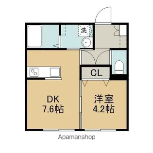 JEEK BLAU(ジークブラウ)千歳錦町【106号室】の間取り