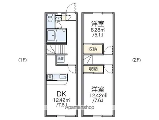 レオパレスサニーコートB【1階】の間取り