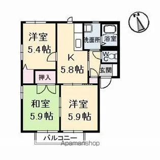 プレステージ B棟【2階】の間取り