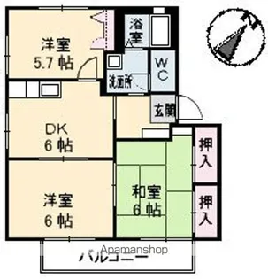 メゾンラフィネB棟【2階】の間取り