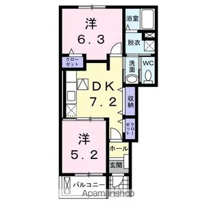 クレイン・ガーデンD【1階】の間取り