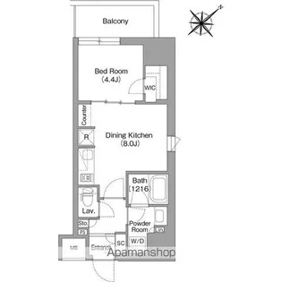 THE GLOW MITA【9階】の間取り