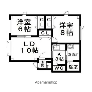 北口マンション3号館【3階】の間取り
