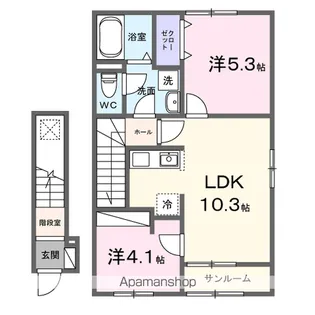 ポルト・ボヌールK Ⅰ【2階】の間取り