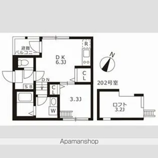 スカイキャッスルⅡ【2階】の間取り