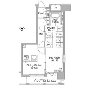 東京都新宿区高田馬場1丁目【マンション】の間取り