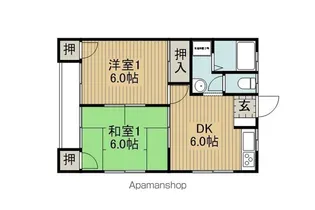 コーポマキB棟【101号室】の間取り