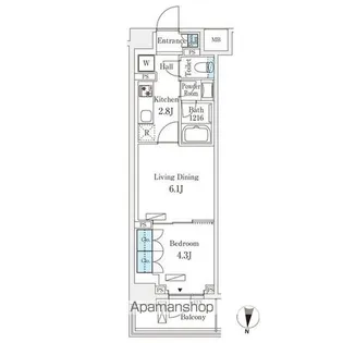 フロンティアレジデンス錦糸公園【4階】の間取り