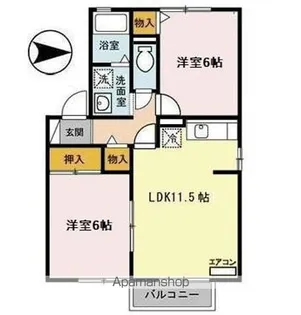 セジュール飯島【2階】の間取り
