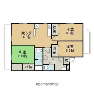 グランソレーユ【w-202号室】の間取り