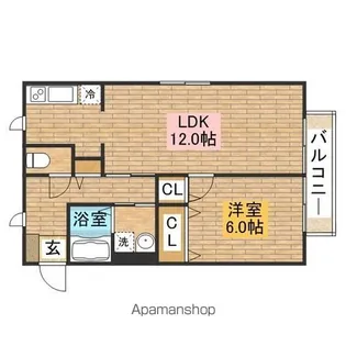 ロイヤルコート上野芝【103号室】の間取り
