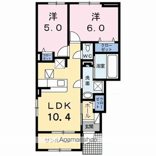 ボヌールメゾンA【1階】の間取り