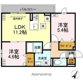 セレスティア細田C【1階】の間取り