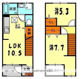ノーブルビレッジ高柳【1階】の間取り
