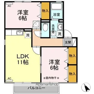 エクセル・スウィート ⅠⅡ【II202号室】の間取り