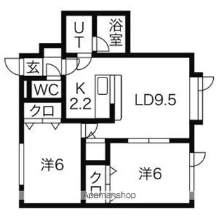 2条マンション【2階】の間取り