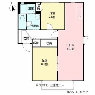 プラスパ高畑 A棟【2階】の間取り
