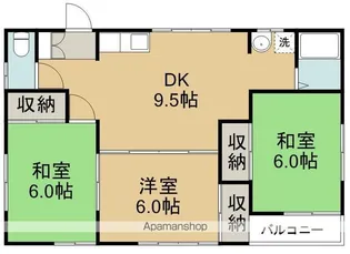 ハイツ山田C棟【2階】の間取り